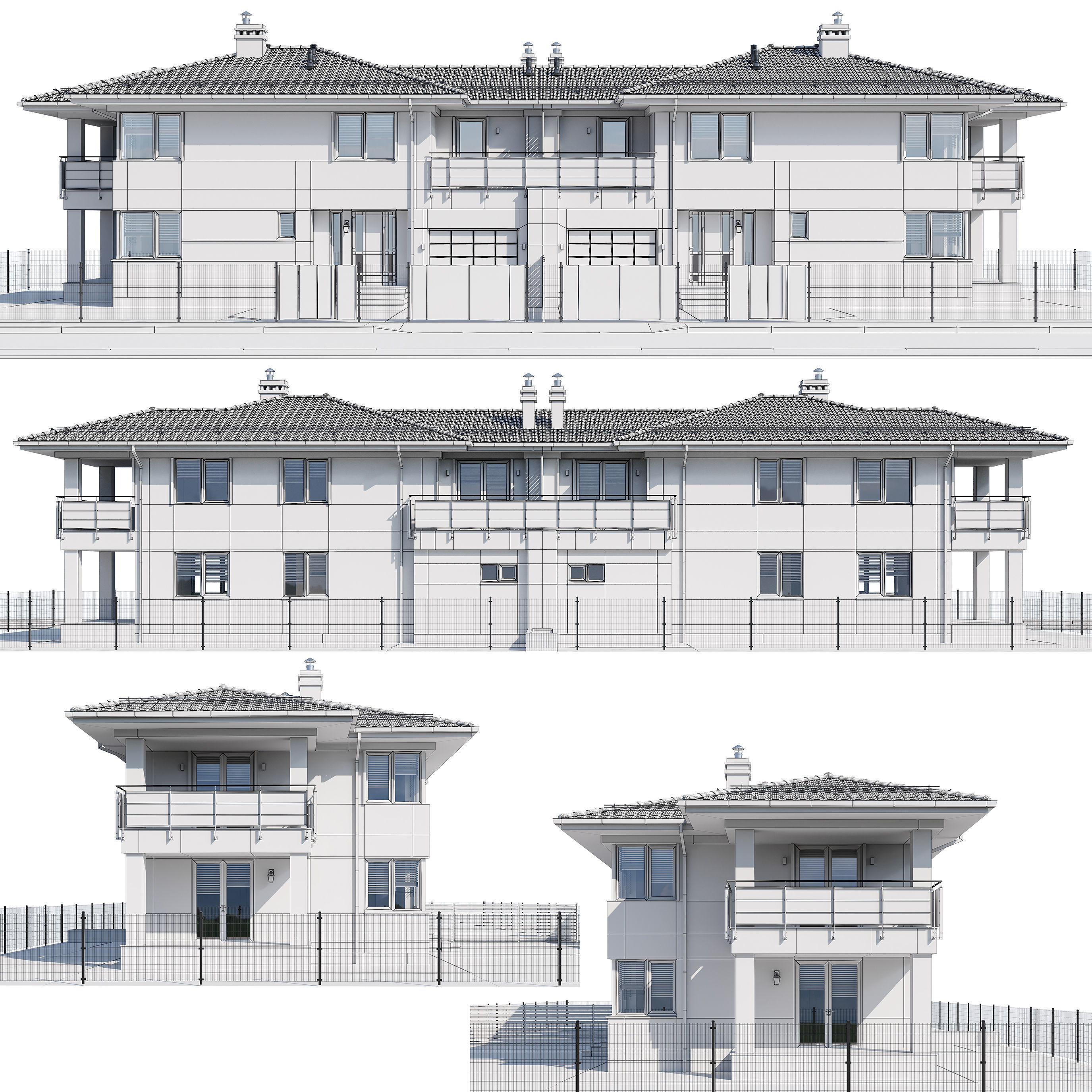 Duplex house 1 3D model_4