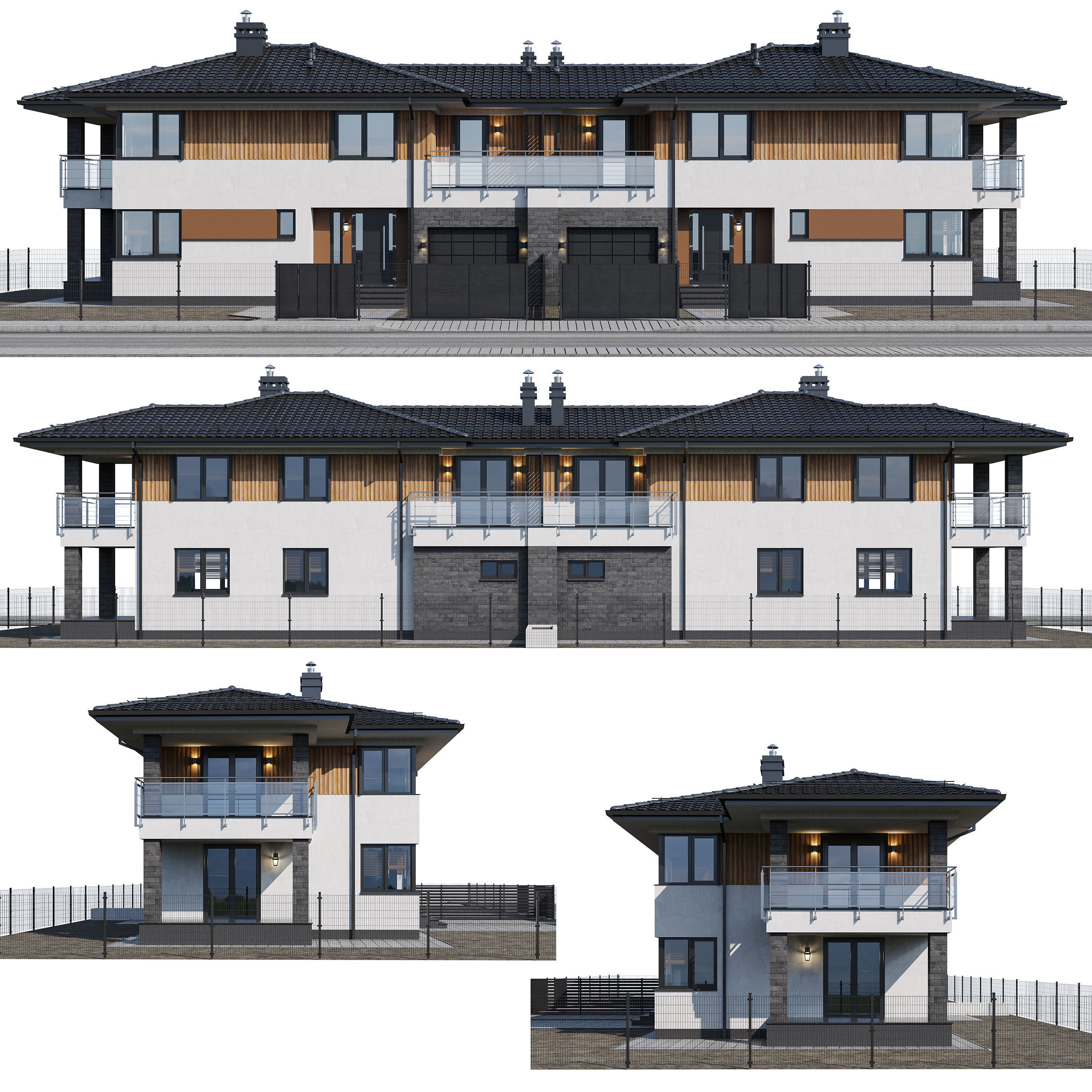 Duplex house 1 3D model_2
