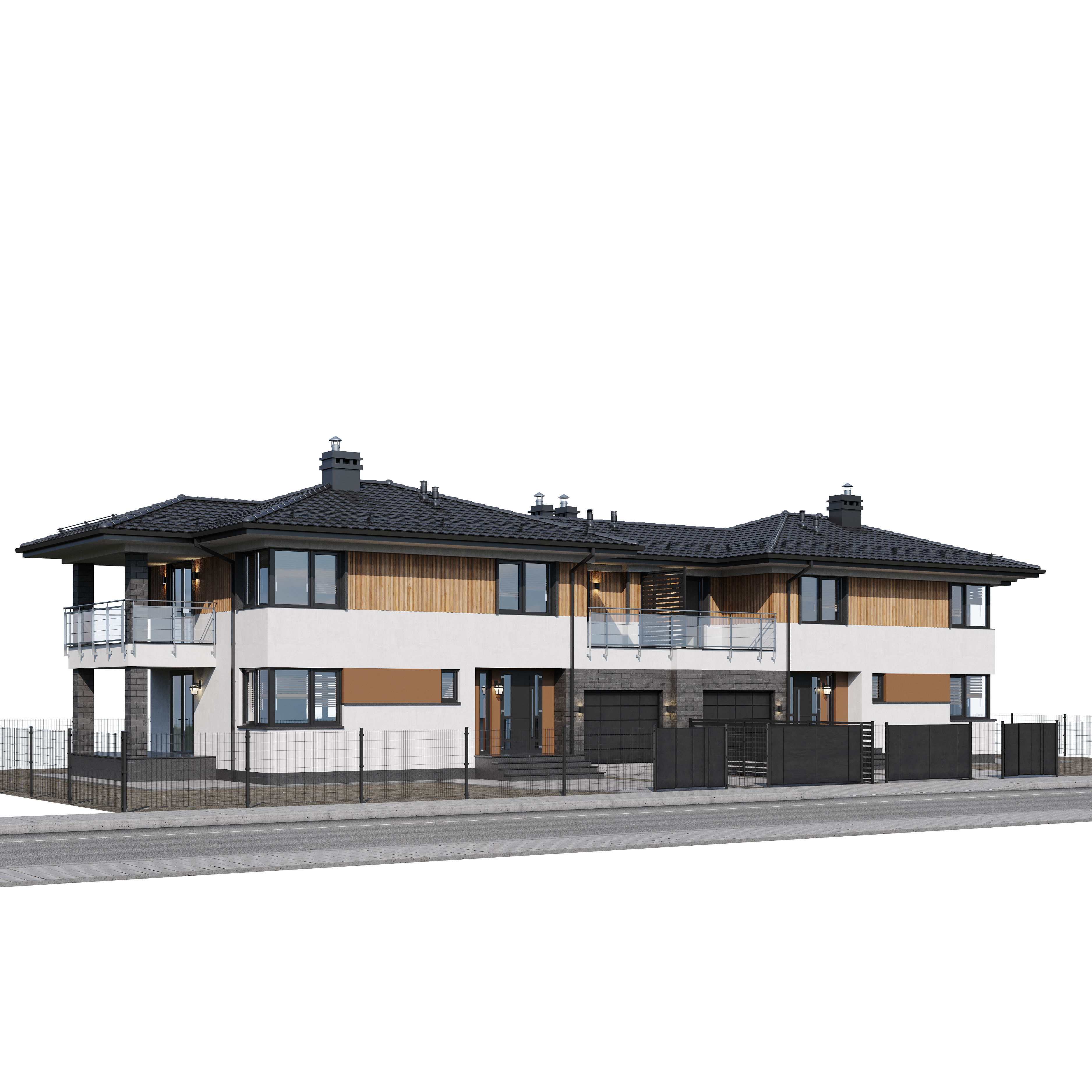 Duplex house 1 3D model_6