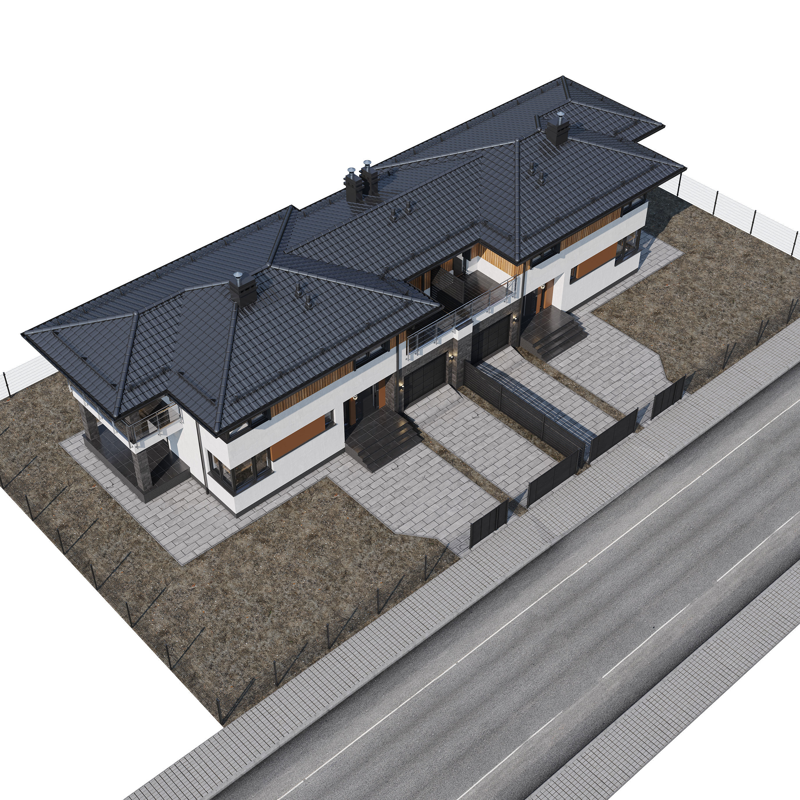 Duplex house 1 3D model_3