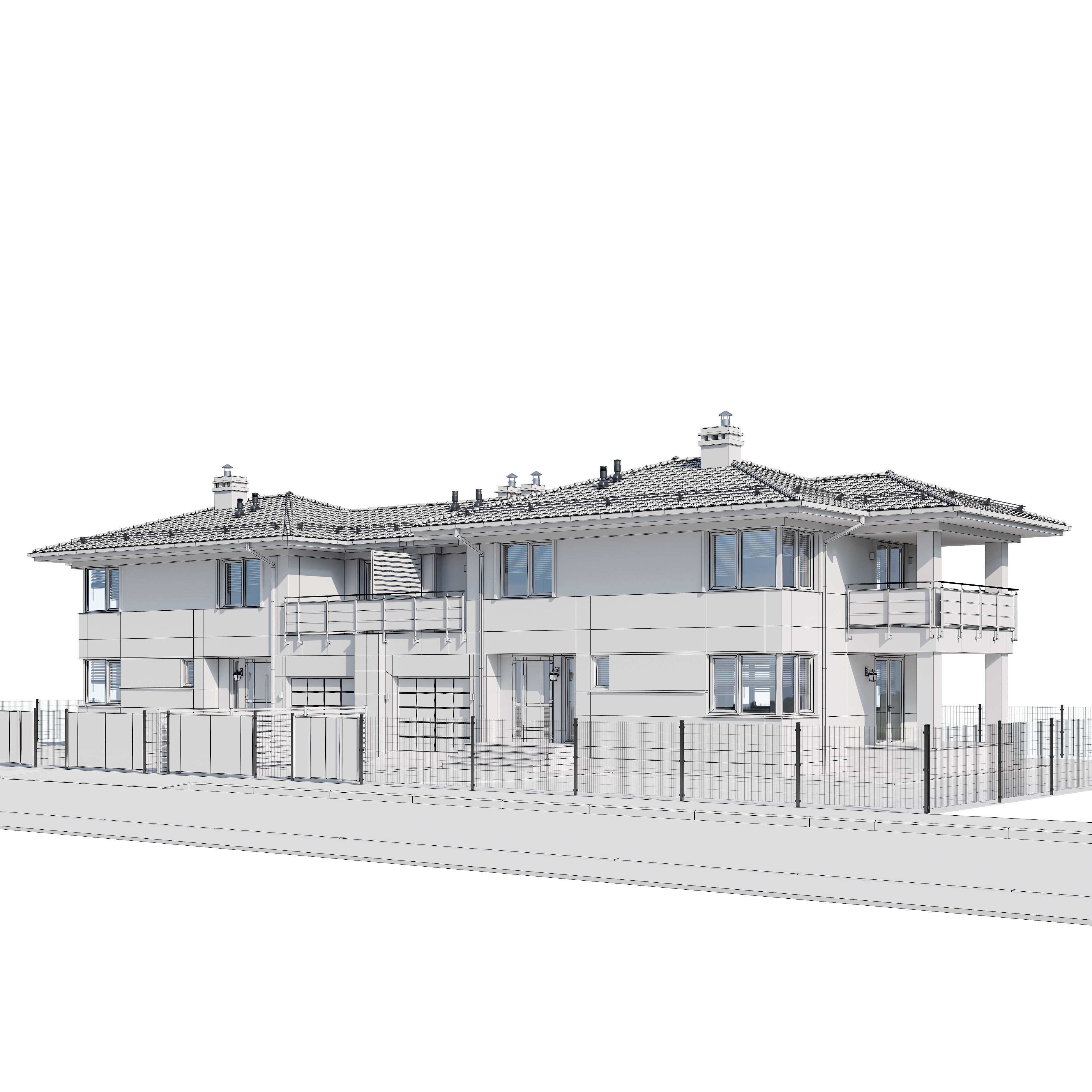 Duplex house 1 3D model_22