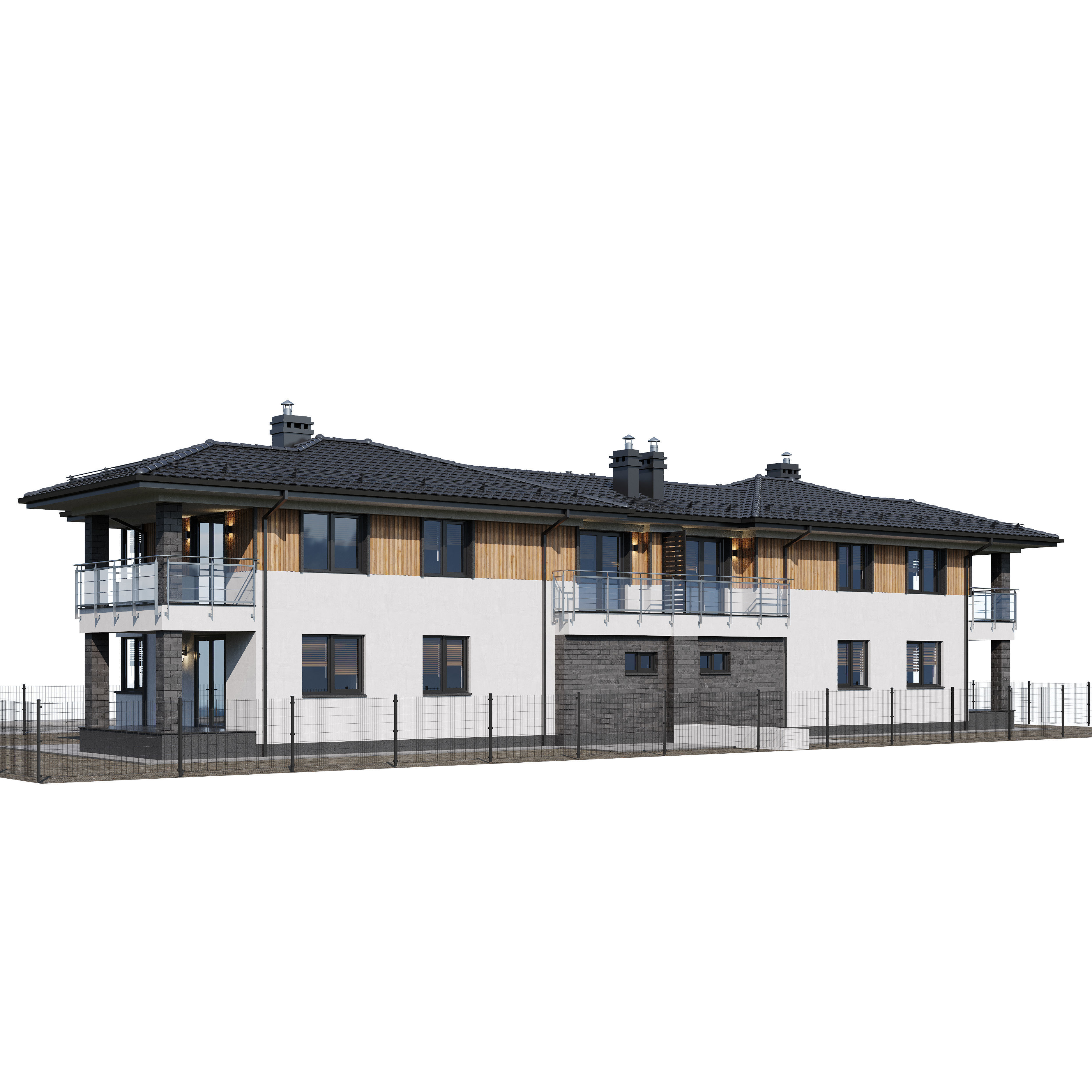 Duplex house 1 3D model_7