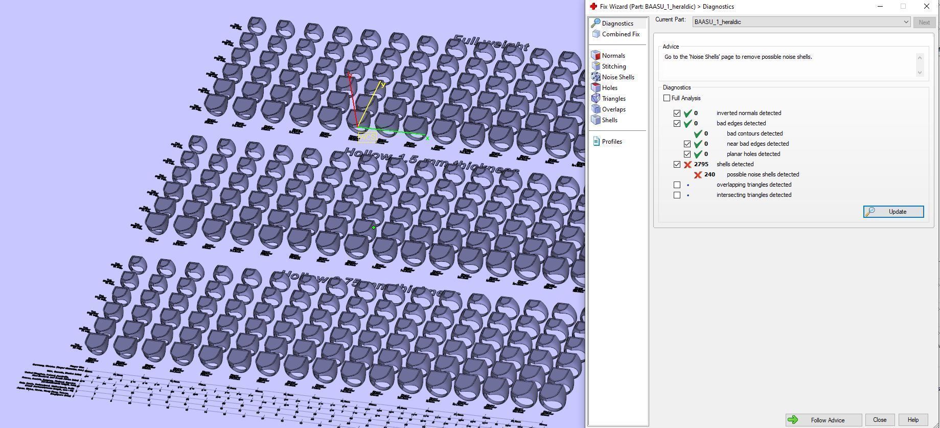 Signet rings set HERALDIC SHIELD top 3D print model_10