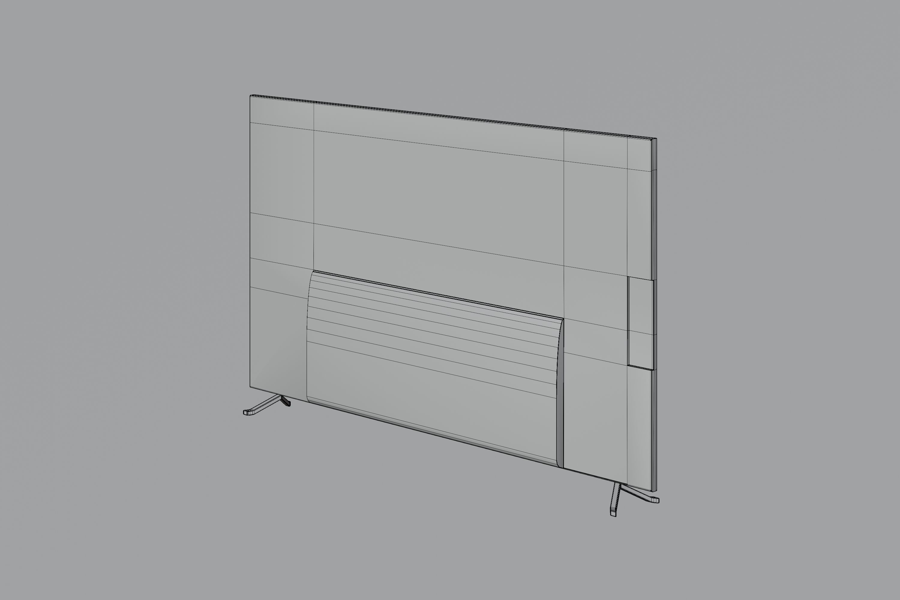 Modern TV Low-poly 3D model_8