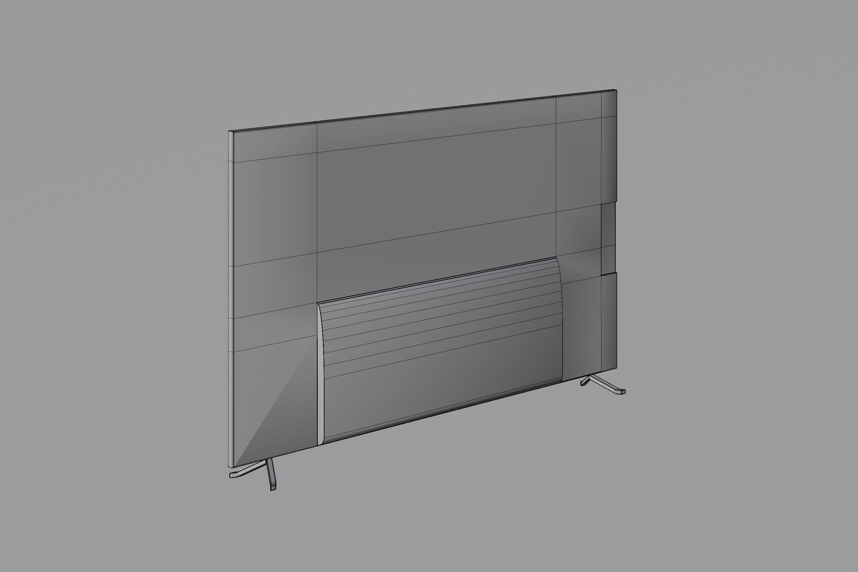 Modern TV Low-poly 3D model_12