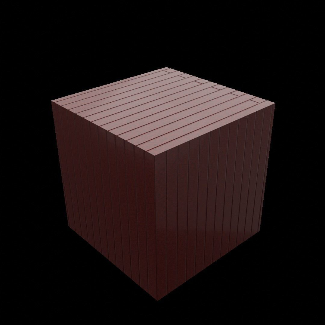 Materals wooden cube 3D model_5