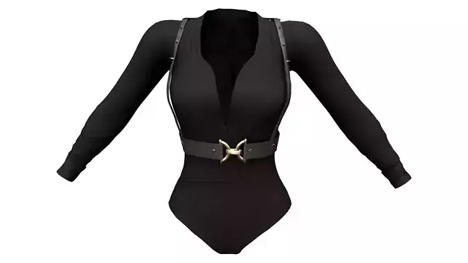 Leather Harness With bodysuit