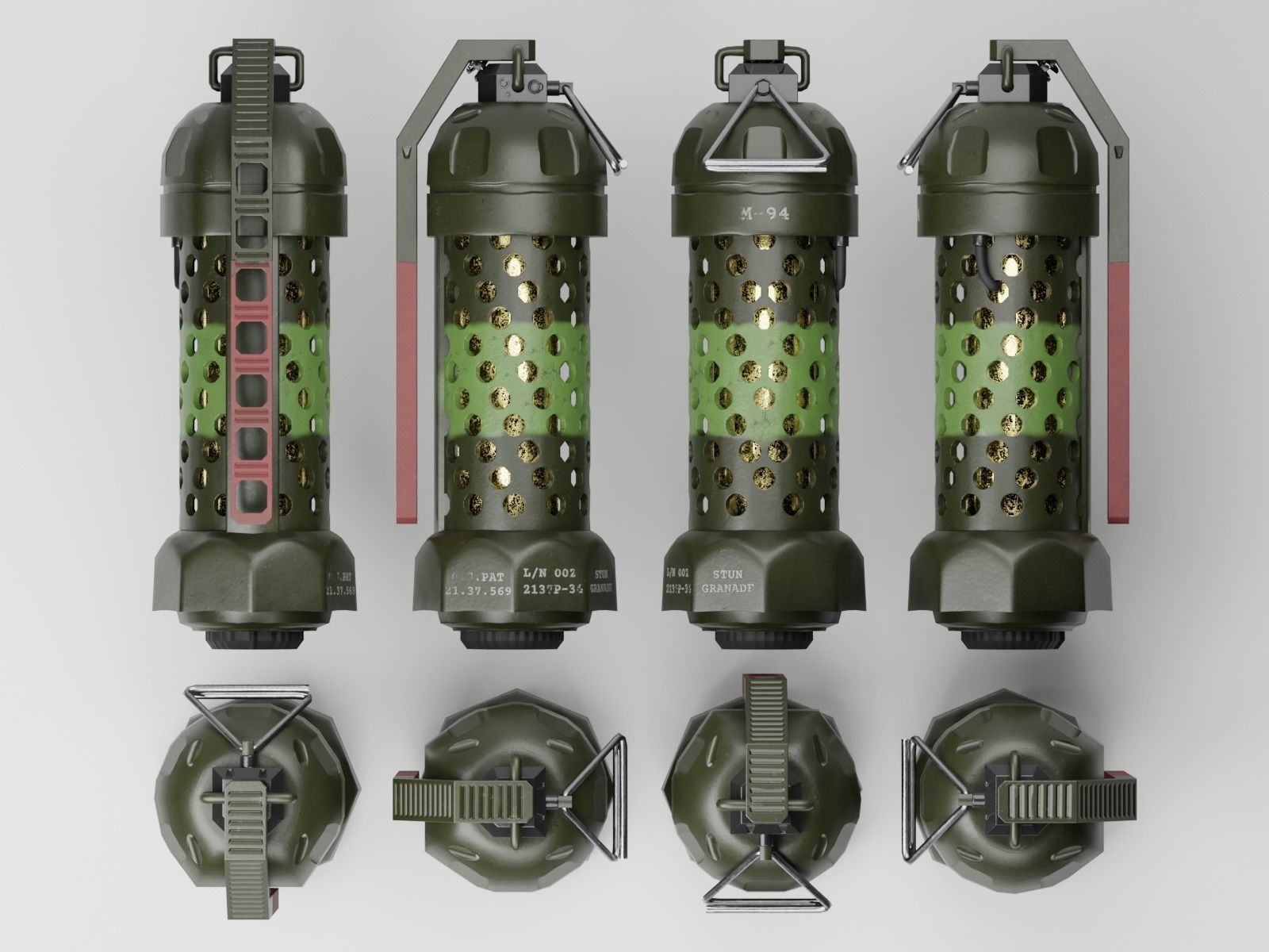 Scifi Futuristic Stun Grenade Game Ready Low-poly 3D model_2