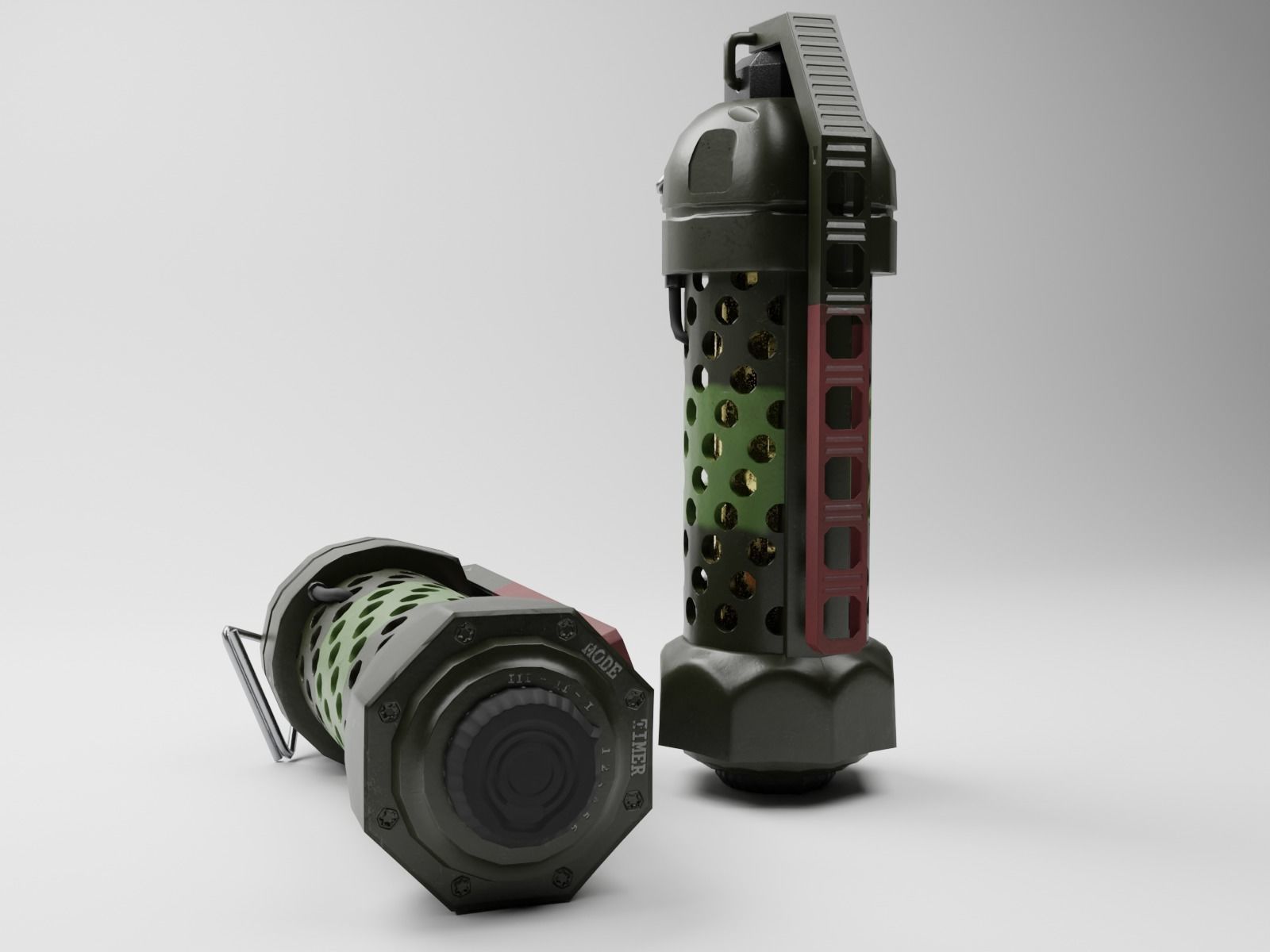 Scifi Futuristic Stun Grenade Game Ready Low-poly 3D model_9