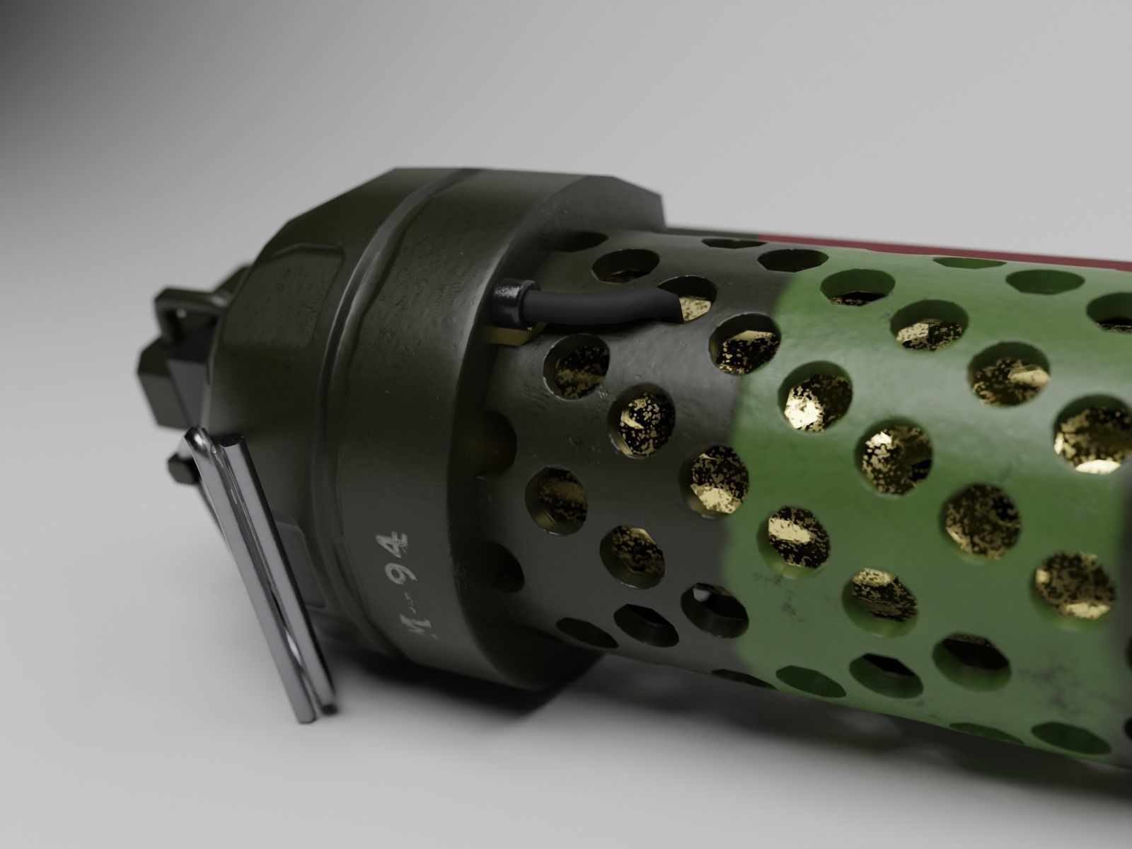 Scifi Futuristic Stun Grenade Game Ready Low-poly 3D model_7