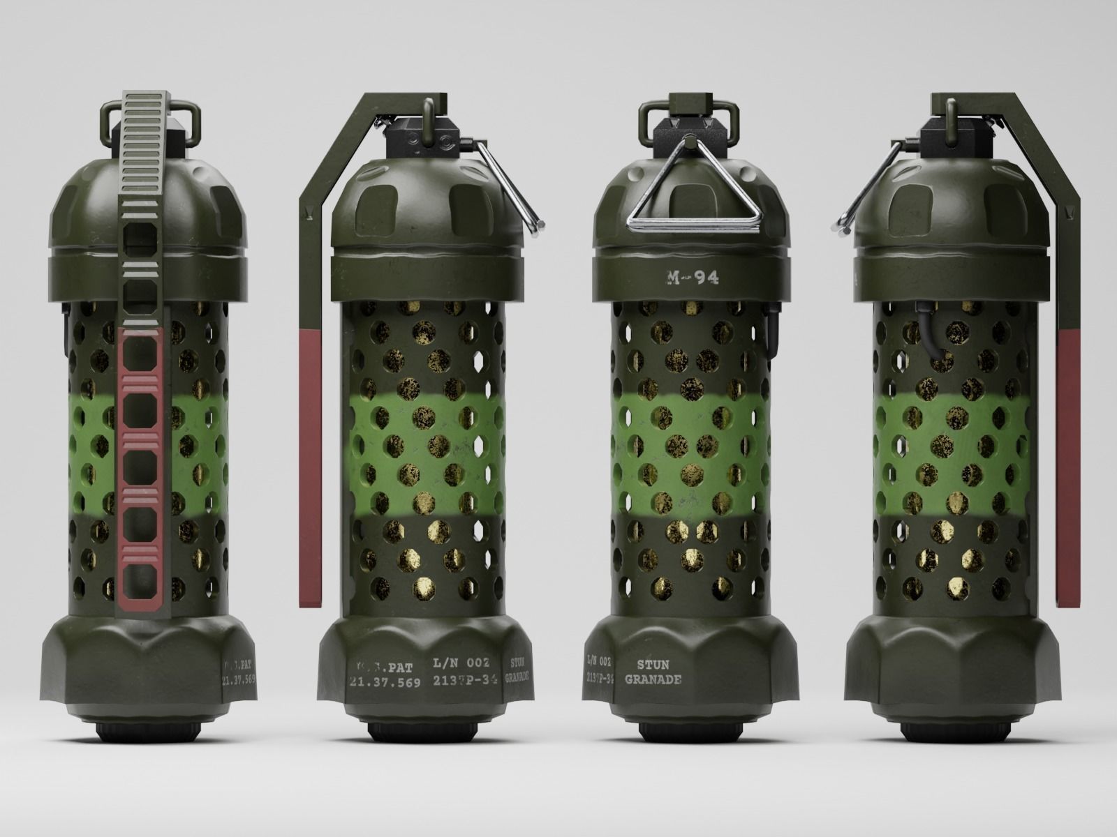 Scifi Futuristic Stun Grenade Game Ready Low-poly 3D model_1