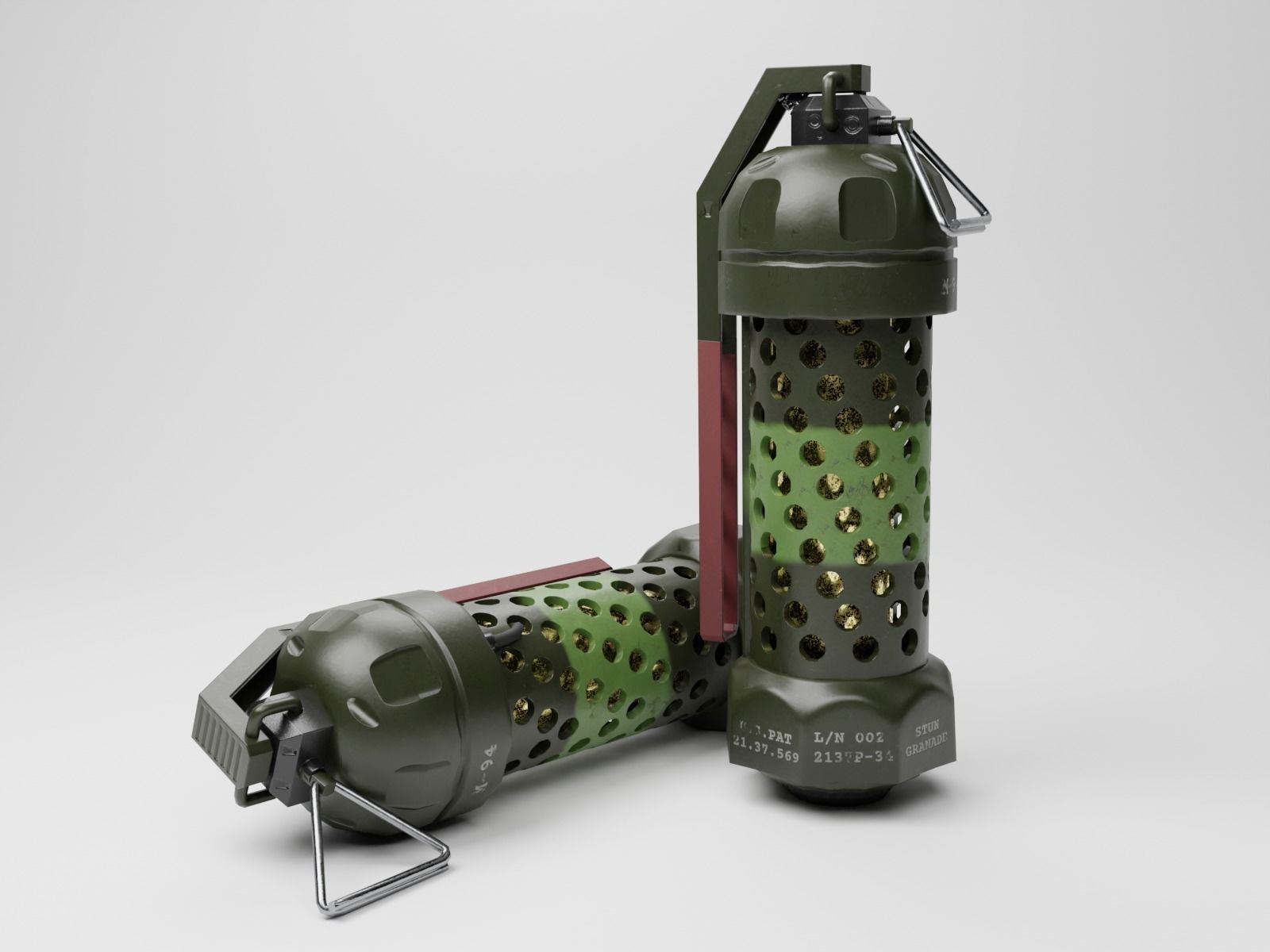 Scifi Futuristic Stun Grenade Game Ready Low-poly 3D model_4