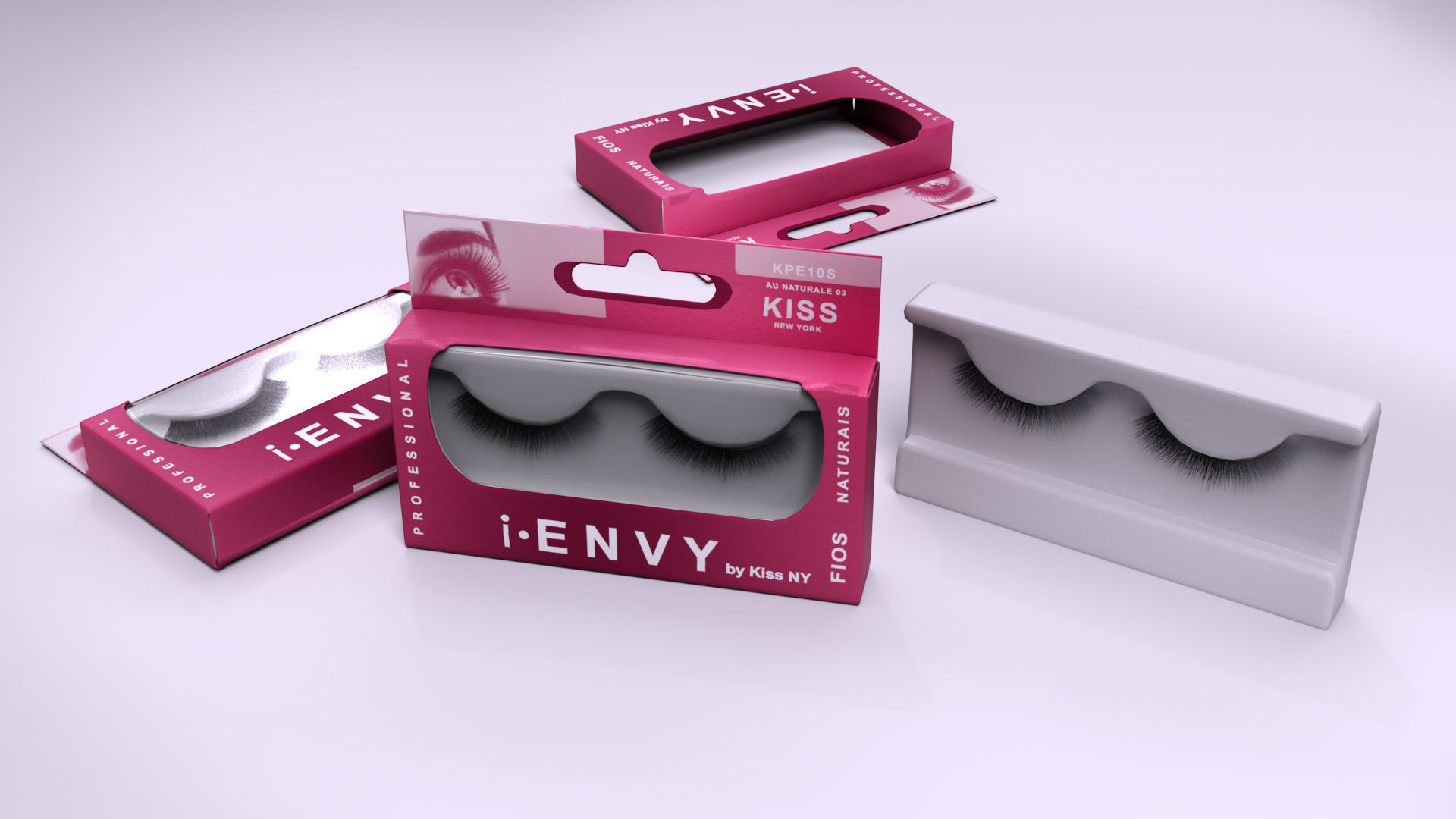 Eyelashes pair of false in packaging Low-poly 3D model_1