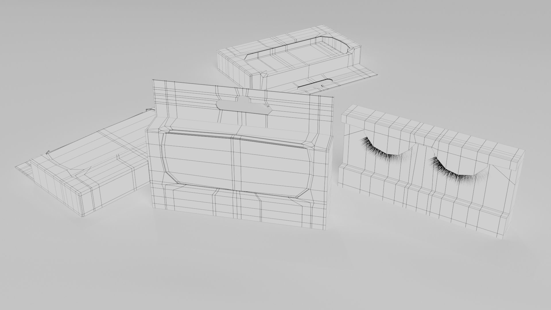 Eyelashes pair of false in packaging Low-poly 3D model_2