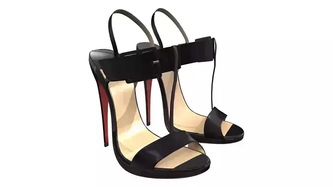 Black Glossy Sandals