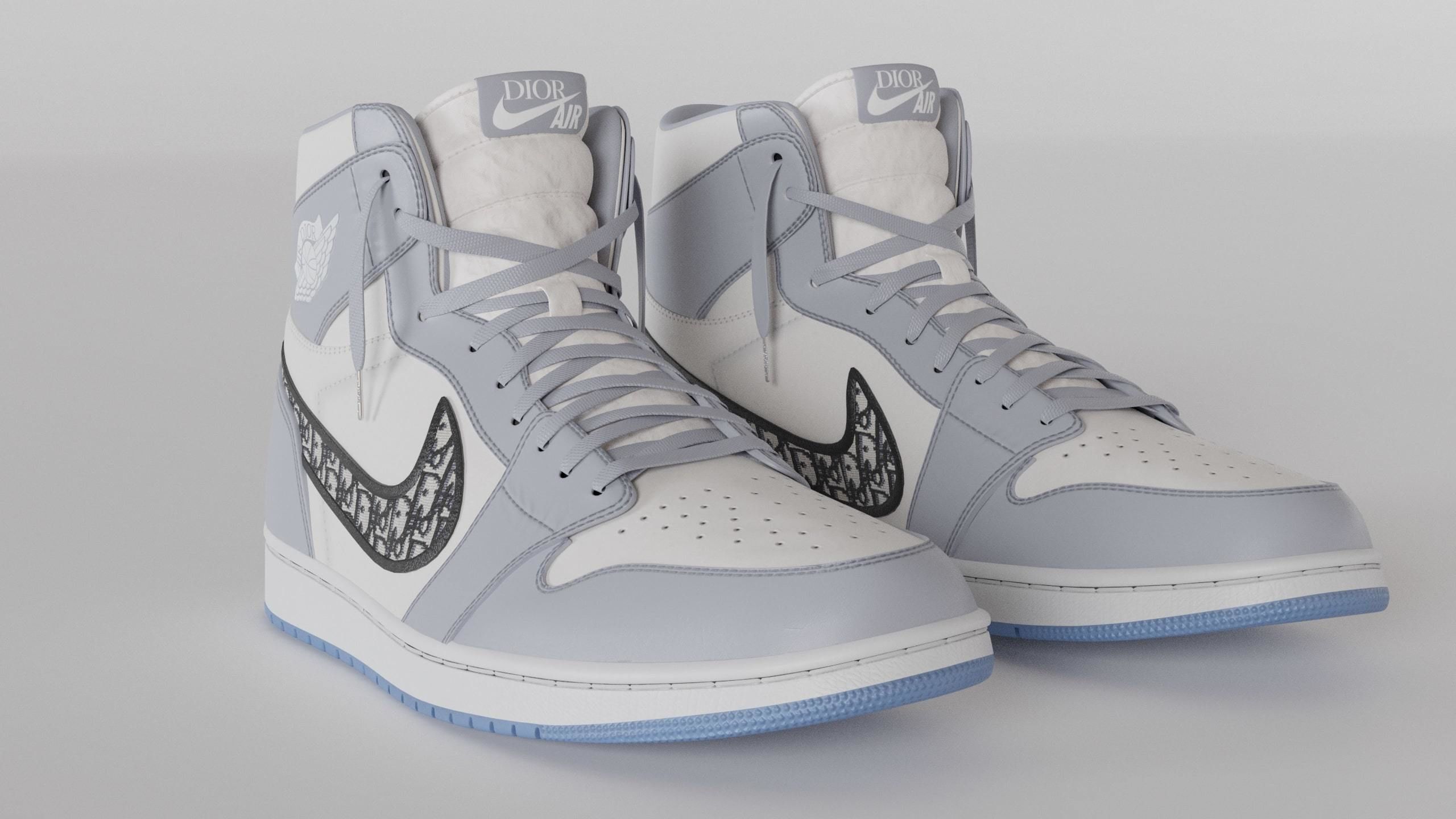 Jordan 1 Dior Low-poly 3D model_6