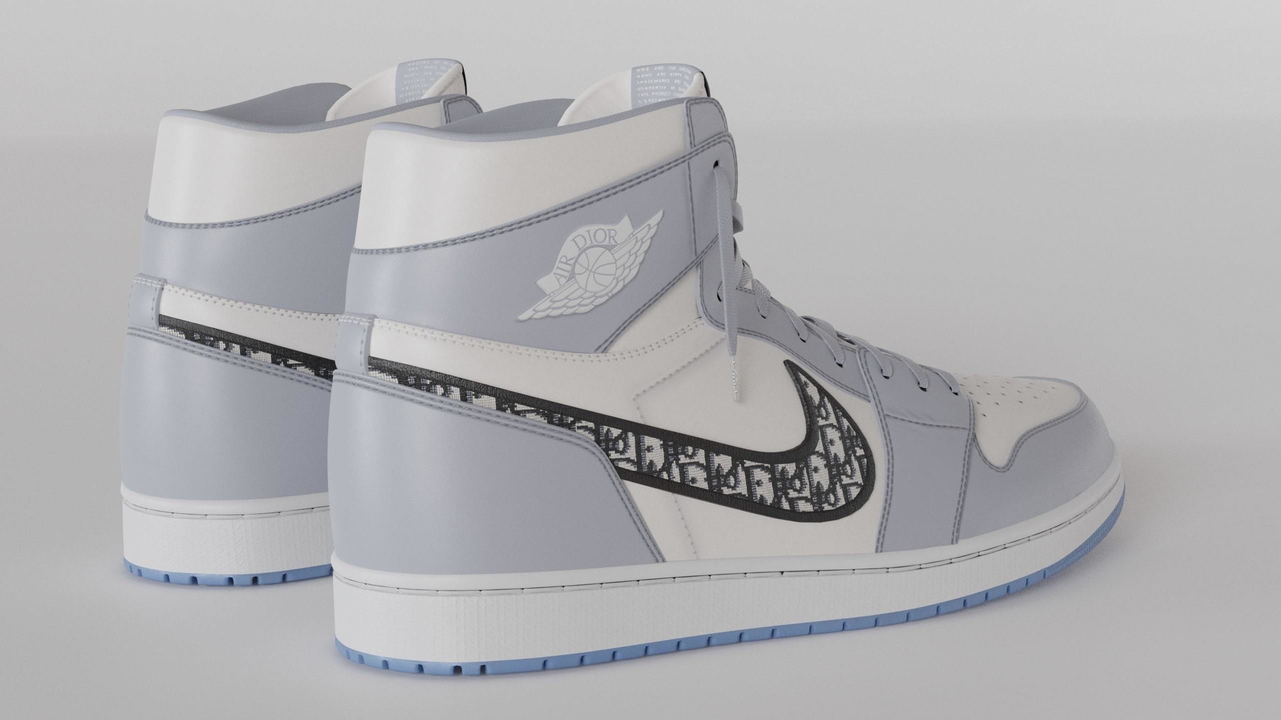 Jordan 1 Dior Low-poly 3D model_8