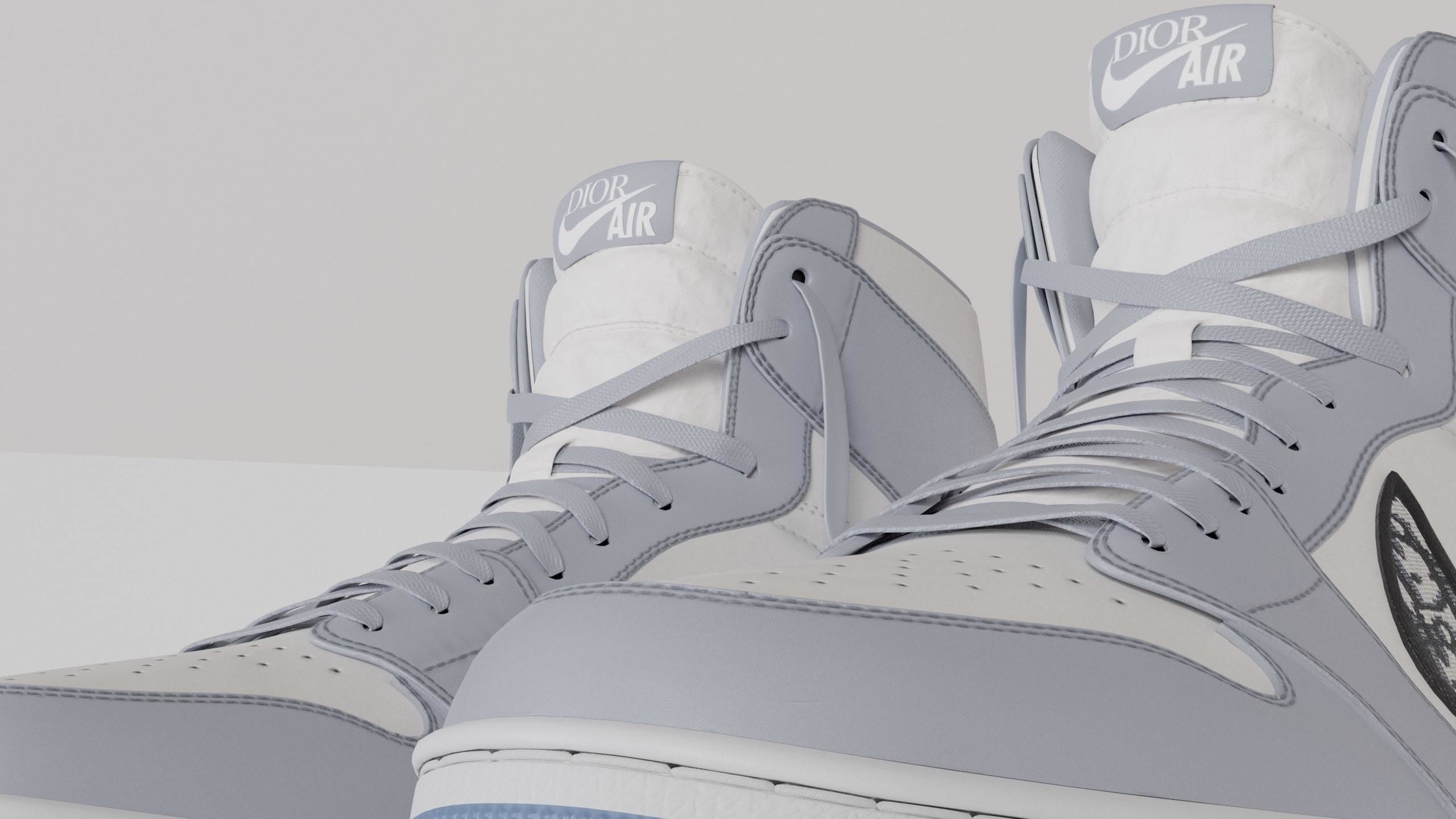 Jordan 1 Dior Low-poly 3D model_16