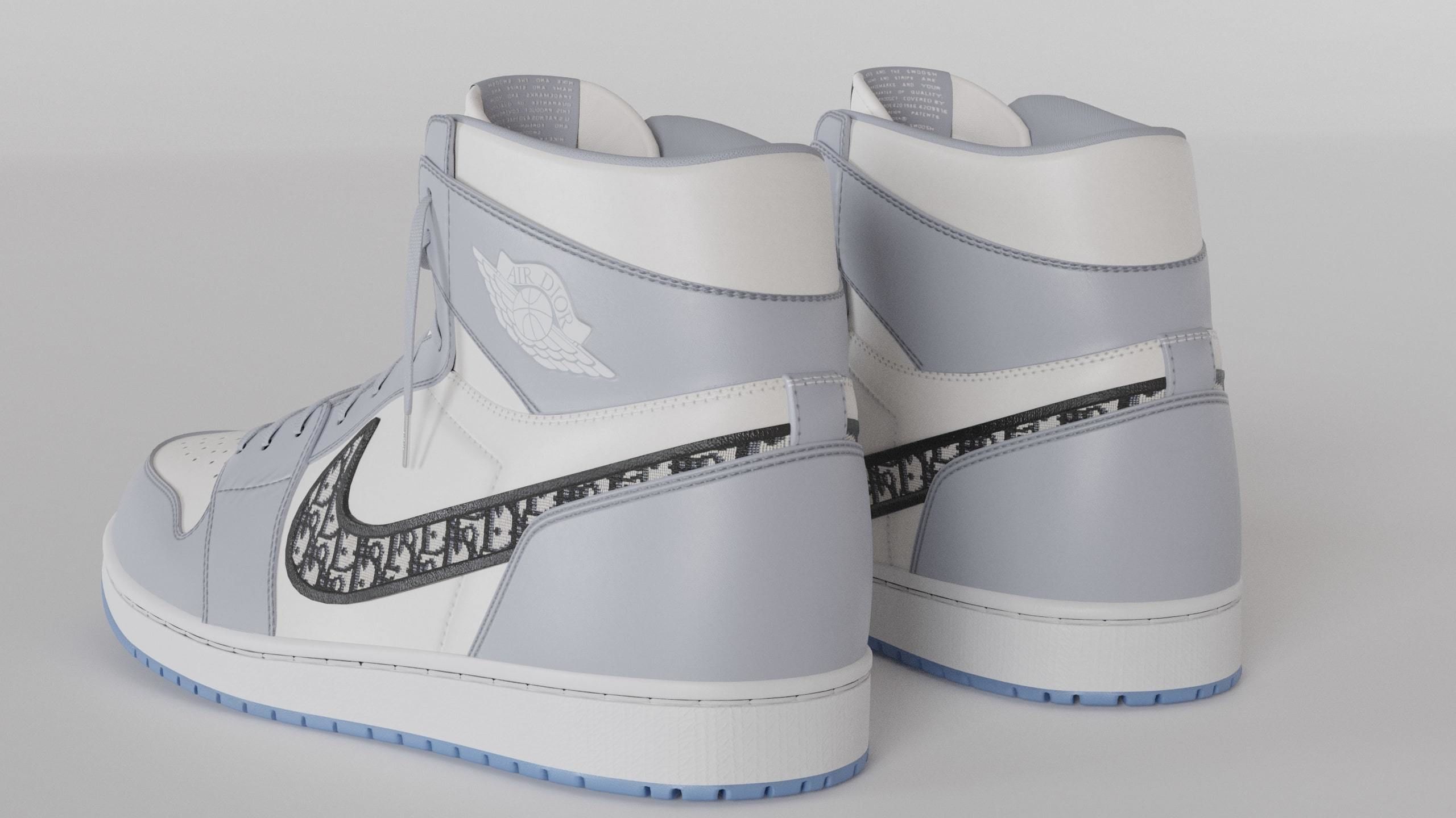 Jordan 1 Dior Low-poly 3D model_11
