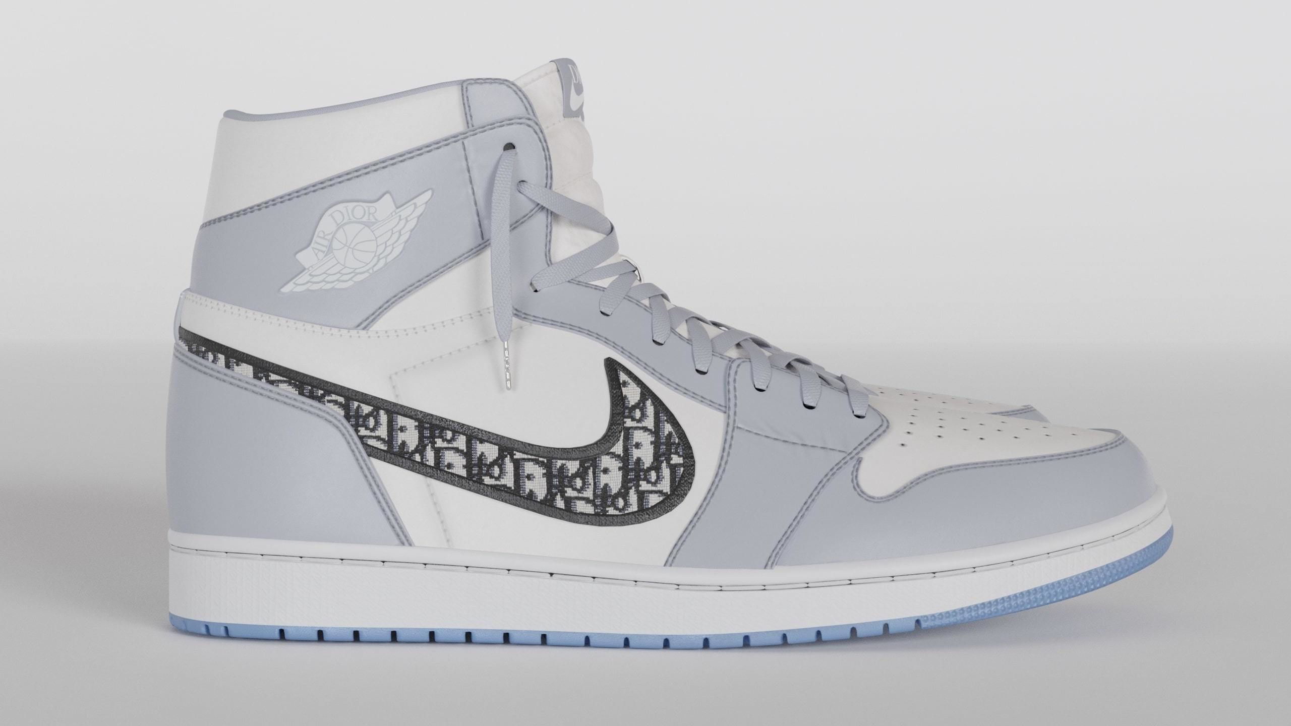 Jordan 1 Dior Low-poly 3D model_3