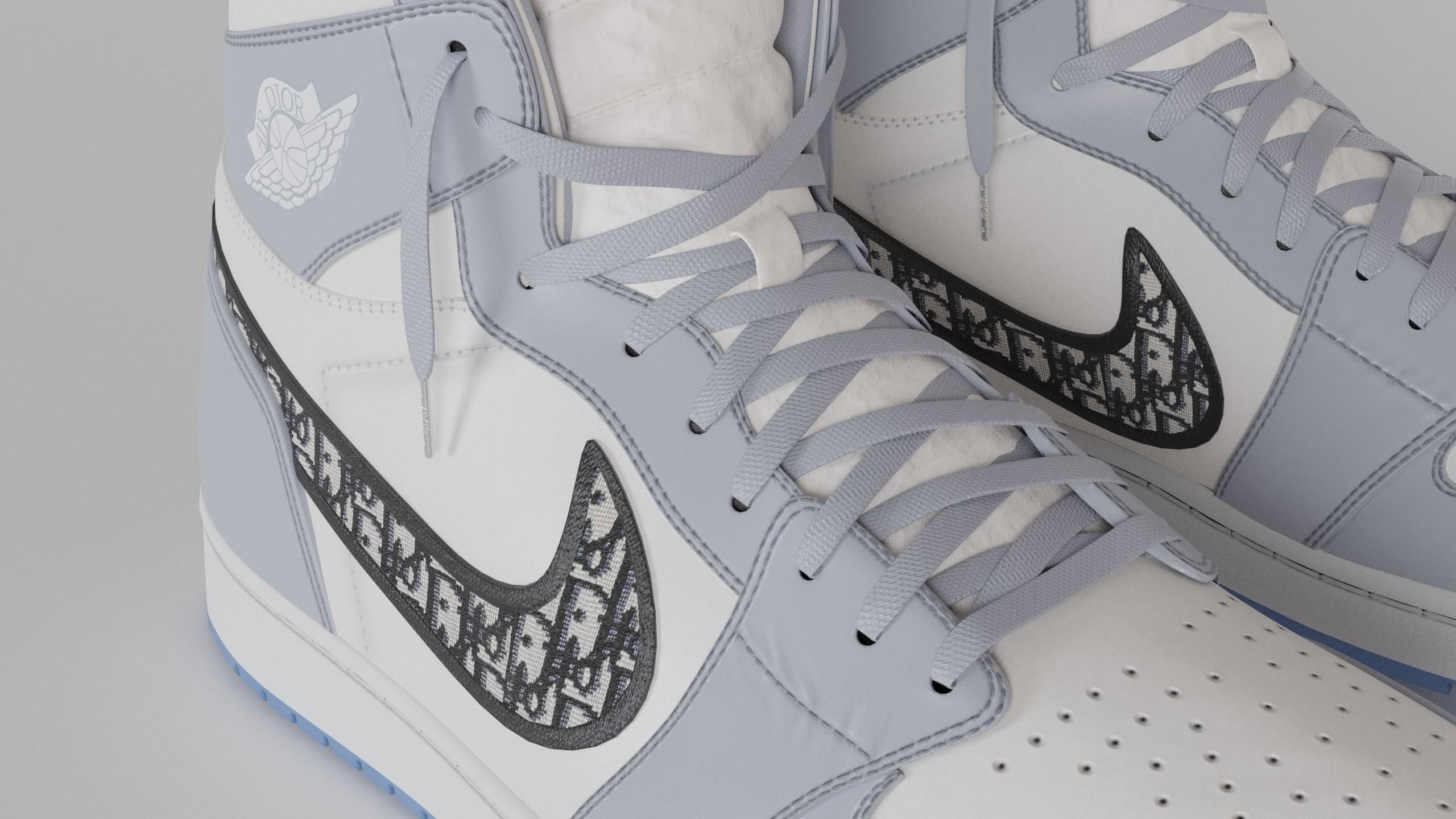 Jordan 1 Dior Low-poly 3D model_4