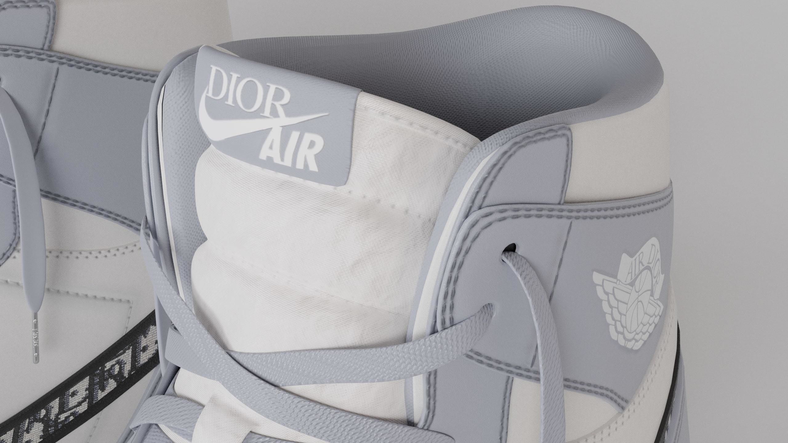 Jordan 1 Dior Low-poly 3D model_2