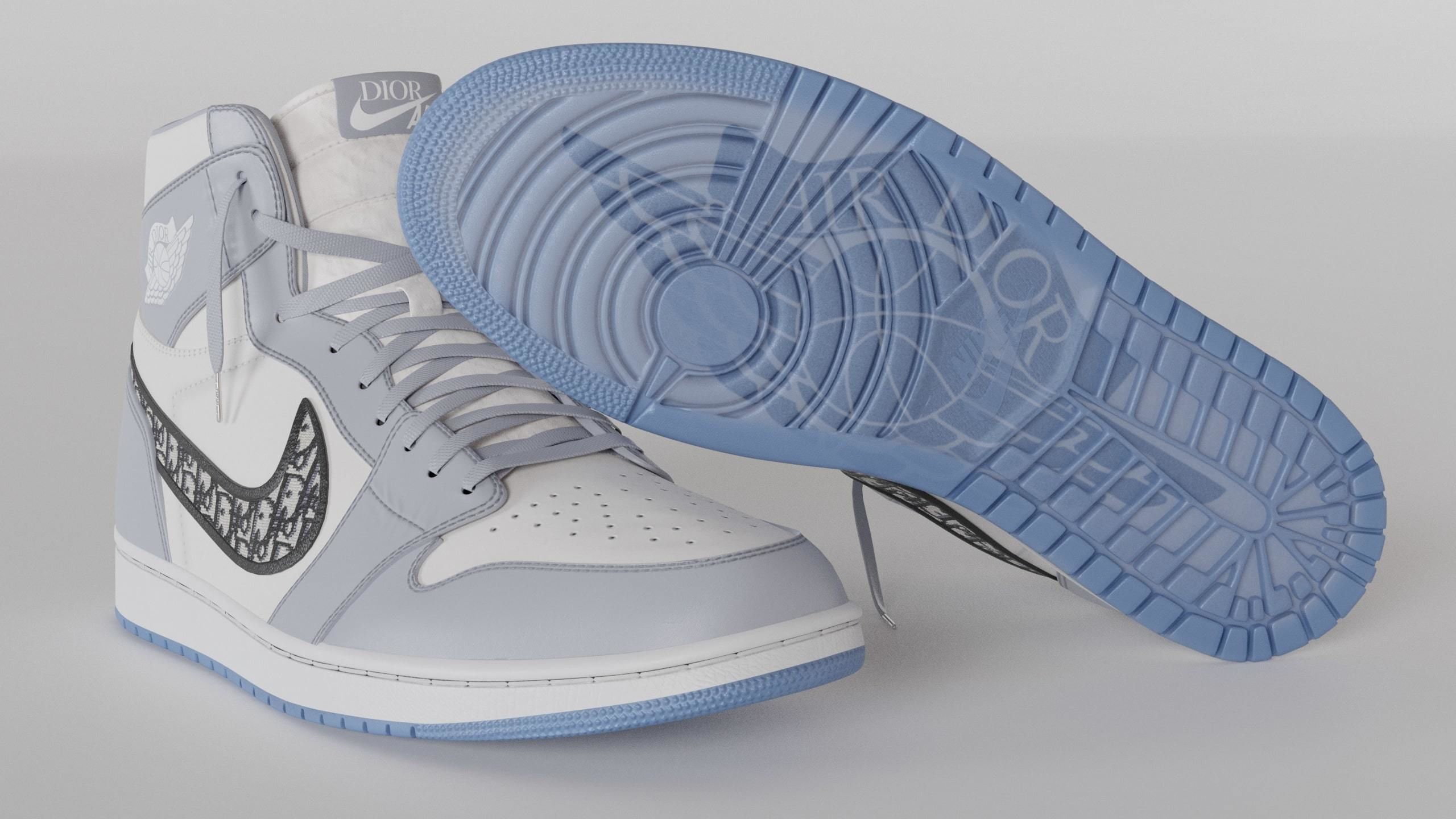 Jordan 1 Dior Low-poly 3D model_7