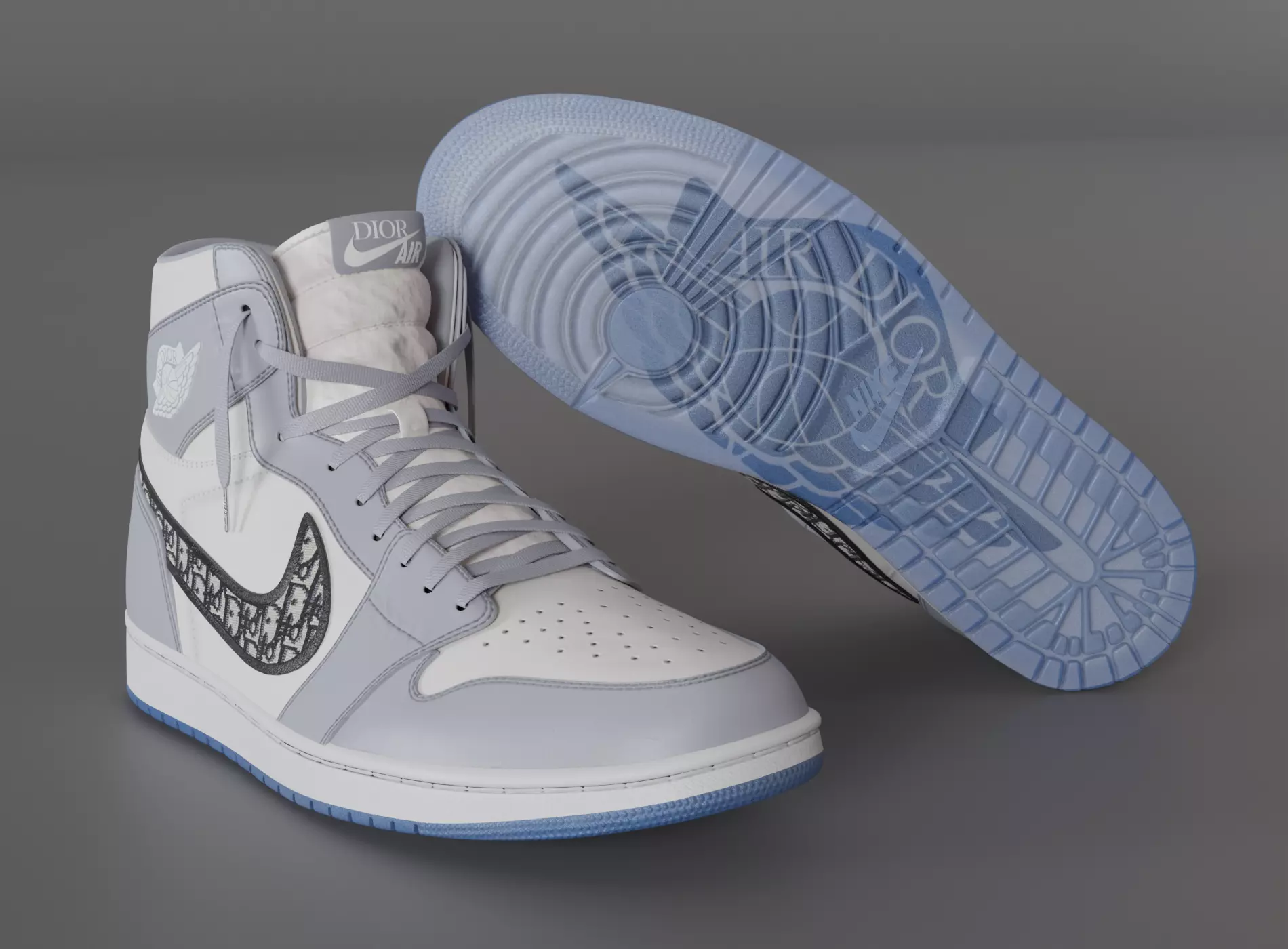 Jordan 1 Dior Low-poly 3D model_0