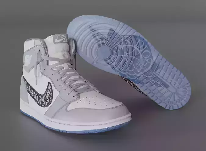 Jordan 1 Dior  Low-poly 3D model