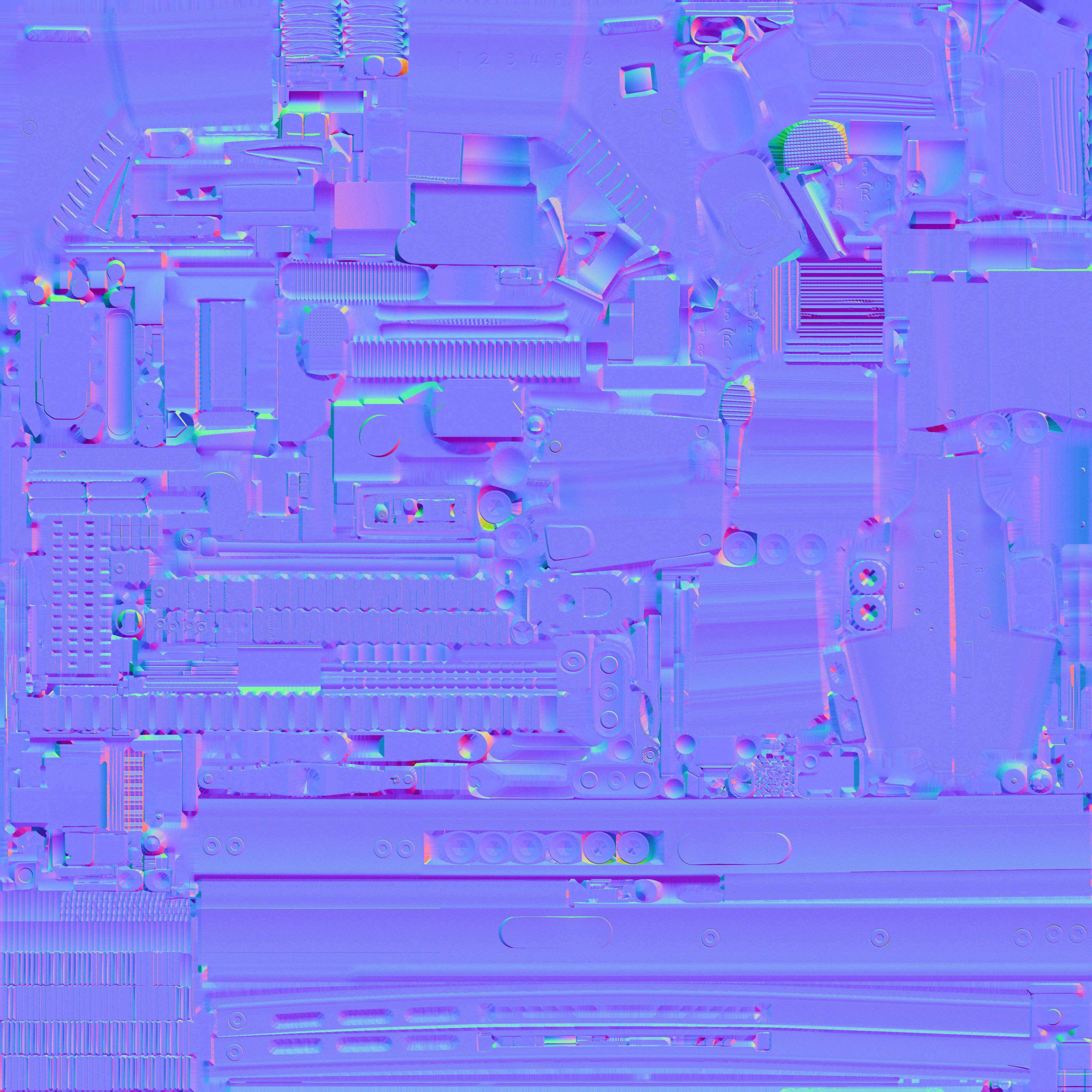 Assault Rifle SCAR Low-poly 3D model_32