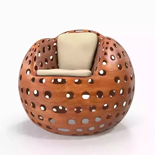 Chair-Modern-v01 wooden ball with holes in it