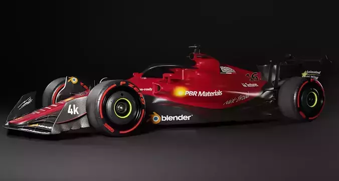 F1 2022 Rosso Red Livery Template Low-poly 3D model