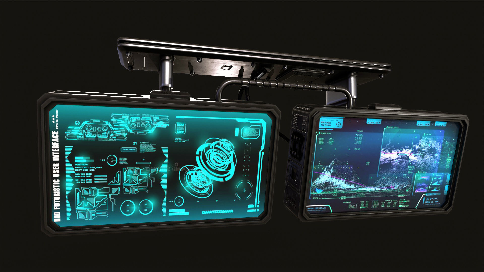 control panel screen - Vol 02 Low-poly 3D model_2