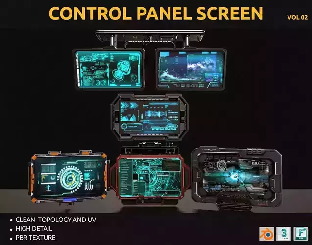 control panel screen - Vol 02 Low-poly 3D model