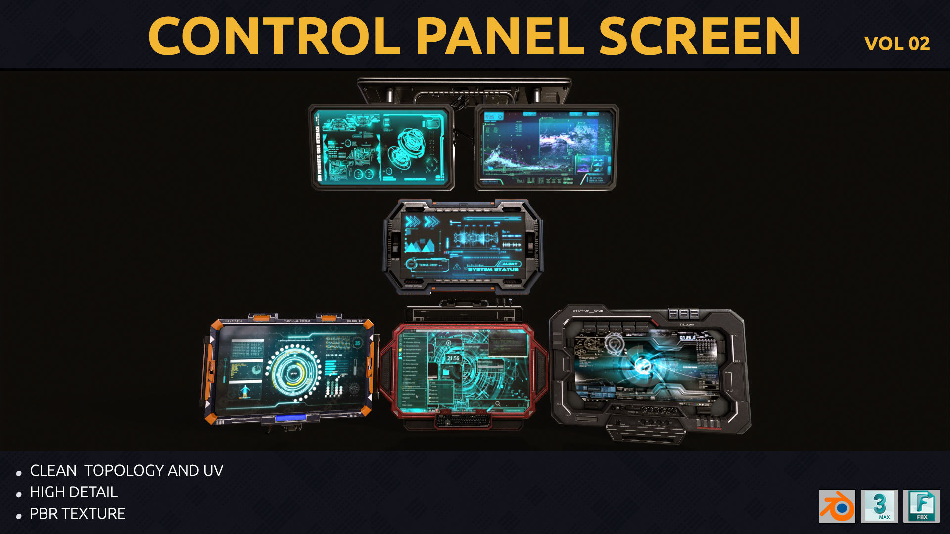 control panel screen - Vol 02 Low-poly 3D model_1