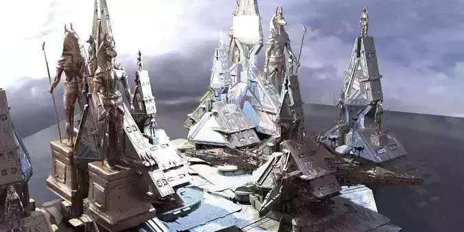 Anubis Returns pyramid tower Kit bash 3  3D model