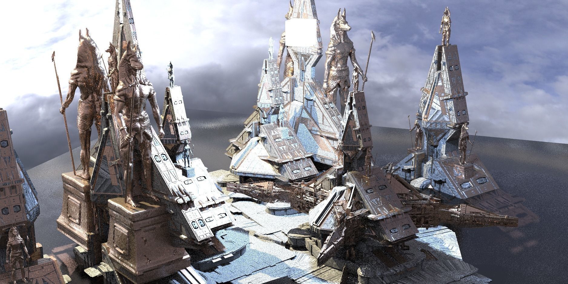 Anubis Returns pyramid tower Kit bash 3  3D model_2