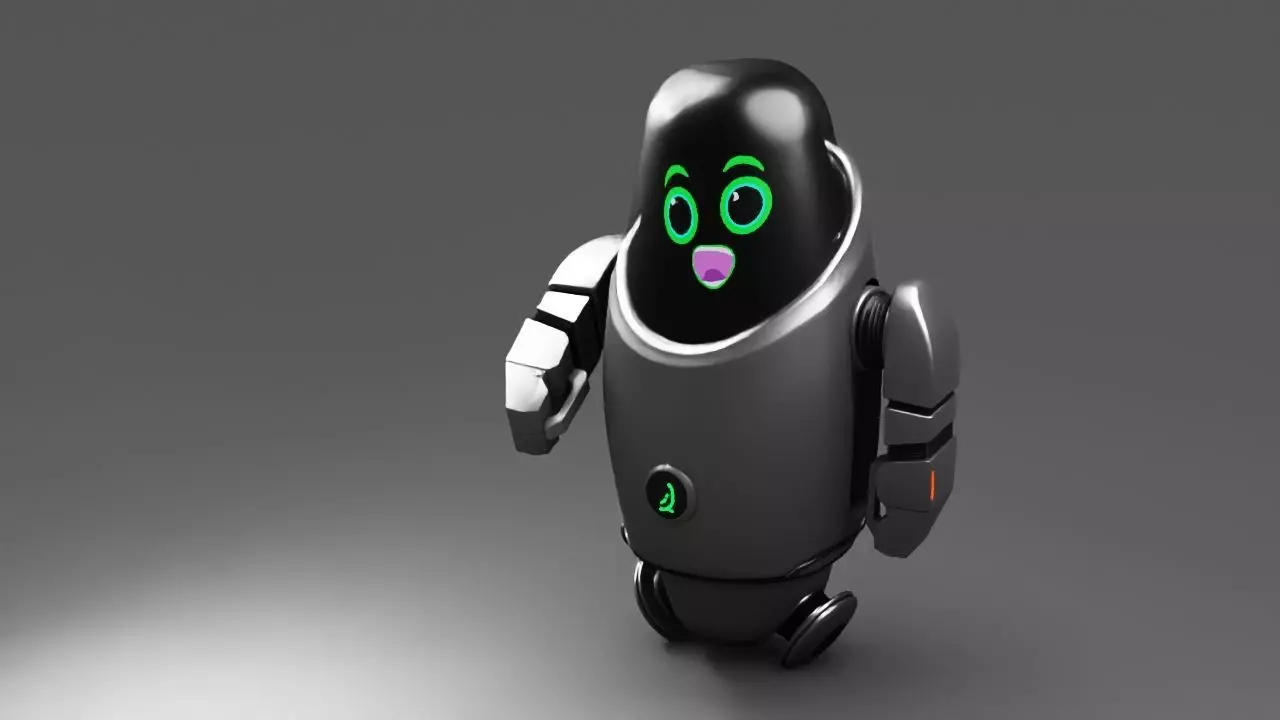 sci-fi utility robot  rigged character 3D model_0