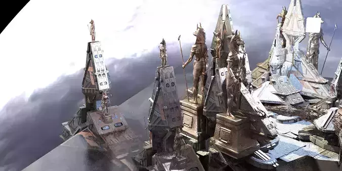 Anubis Returns pyramid tower Kit bash 4 3D model