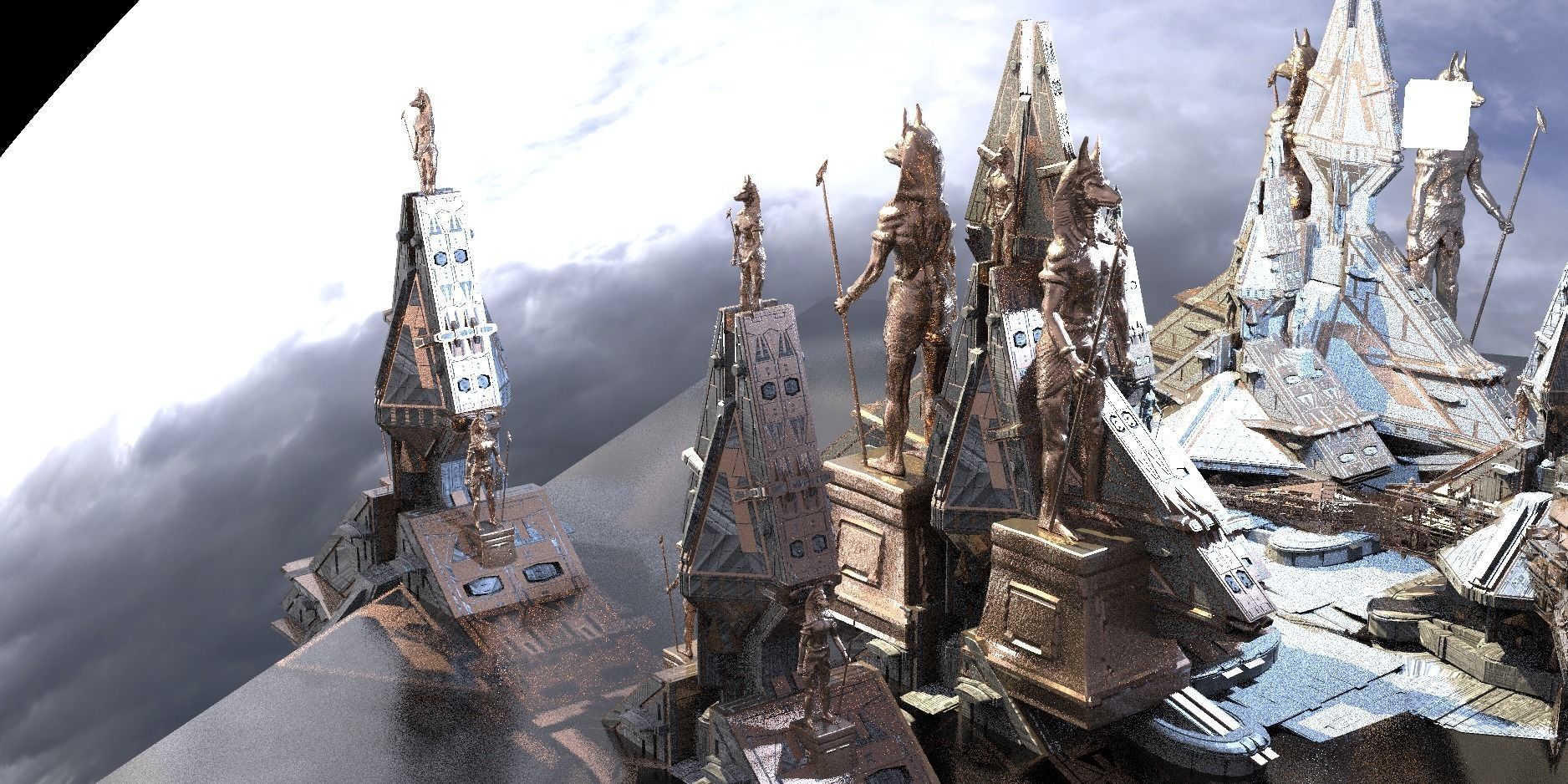 Anubis Returns pyramid tower Kit bash 4 3D model_1