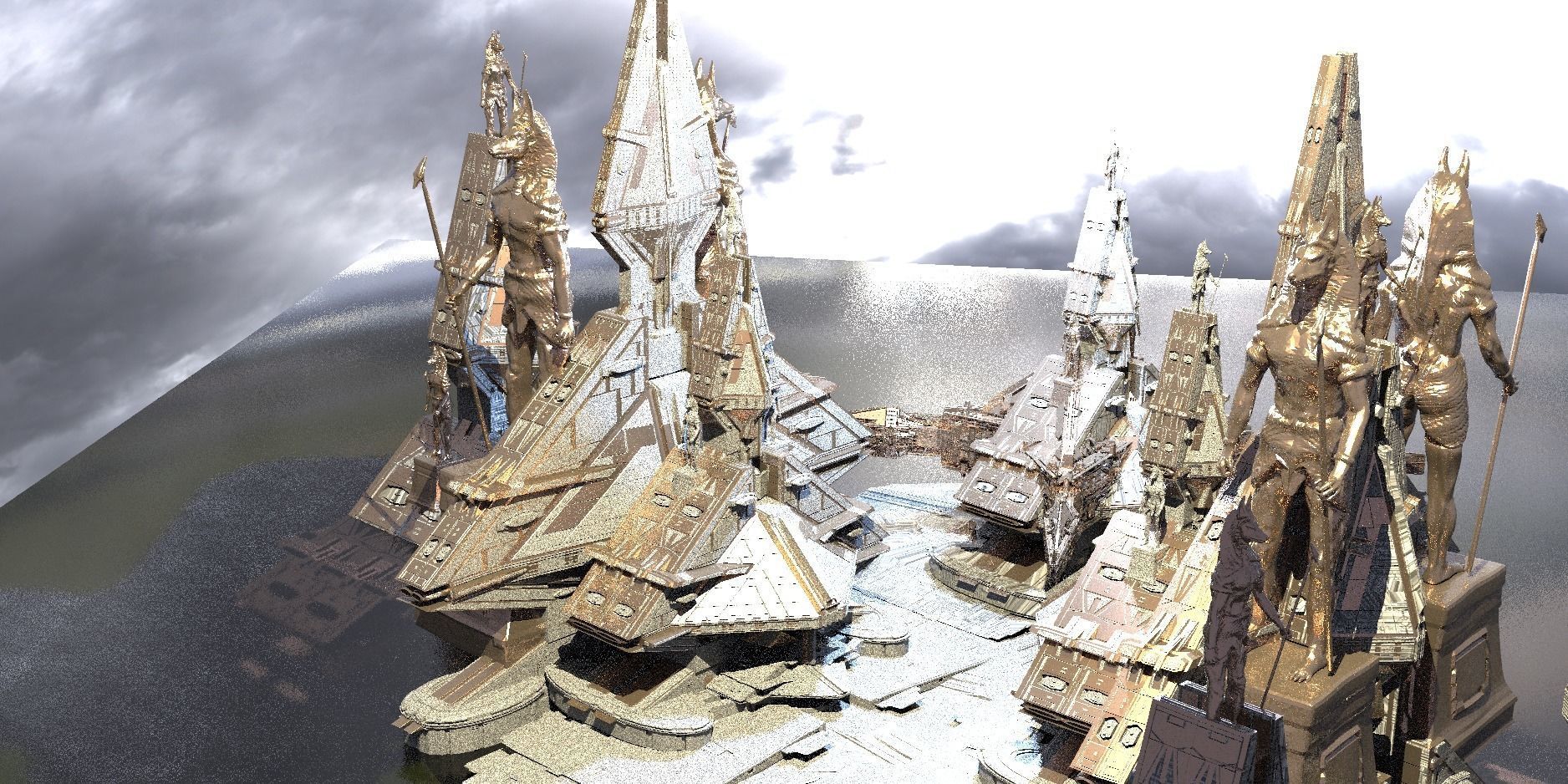 Anubis Returns pyramid tower Kit bash 5 3D model_1
