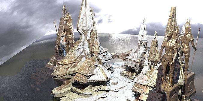 Anubis Returns pyramid tower Kit bash 5 3D model