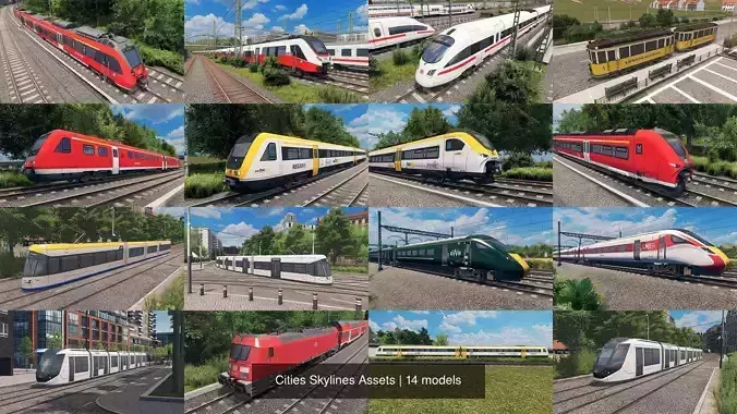 Cities Skylines Assets 3D Model Collection