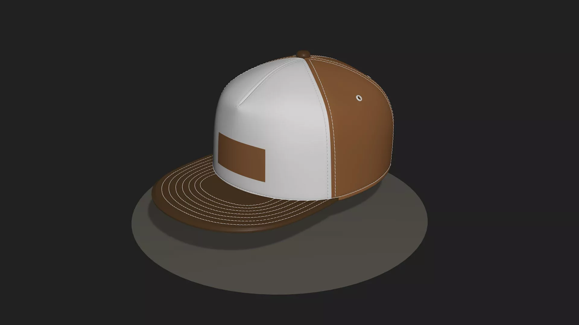 Brown baseball cap R2 Cap-header 3D model