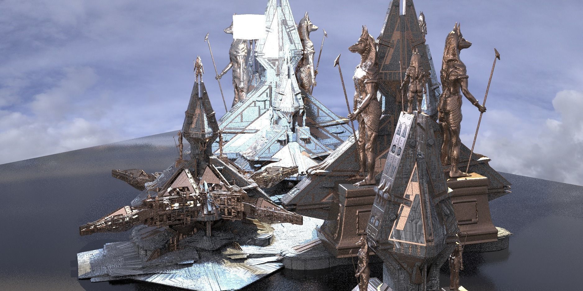 Anubis Returns pyramid tower Kit bash 6  3D model_1