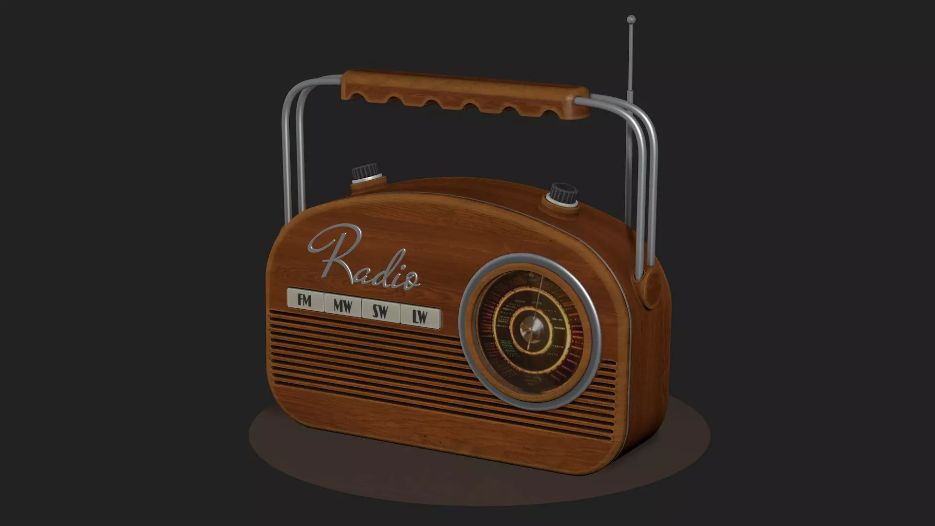 High Poly Vintage radio R1 3D model