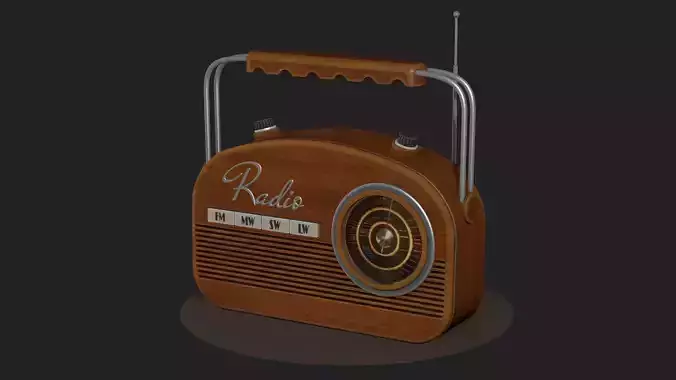 High Poly Vintage radio R1