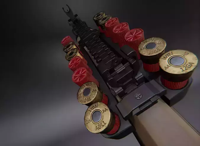 AAA KSG Shotgun Game Ready PBR Low-poly 3D model