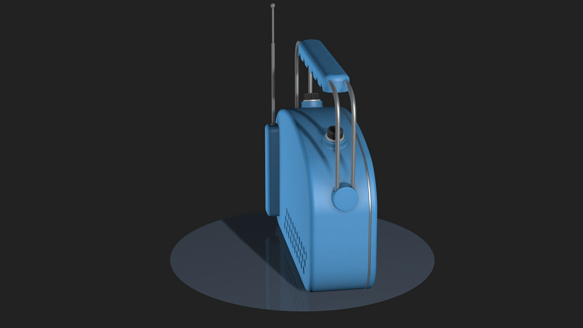 High Poly Vintage radio R2 3D model_1