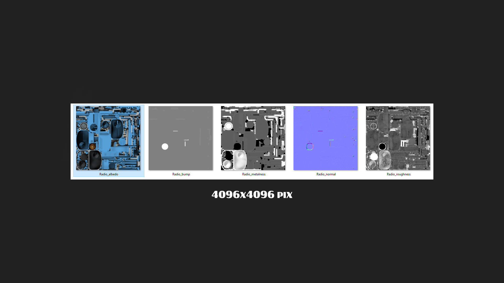 High Poly Vintage radio R2 3D model_8